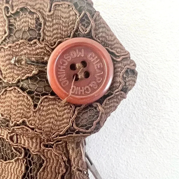 Moschino Cheap and Chic Brown Lace High Waisted Pants Made in Italy Size 10 - Picture 5 of 12